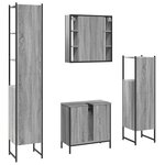 vidaXL Ensemble d'armoires de salle de bain 4 Pièces sonoma gris