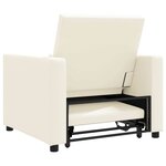 vidaXL Canapé Lit Simple Blanc crème 90 x 165 x 87 cm Lin