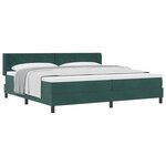 vidaXL Lit à ressorts avec matelas Vert foncé 200 x 200 cm Polyester