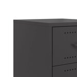 vidaXL Table de chevet noir 36x39x59 cm acier