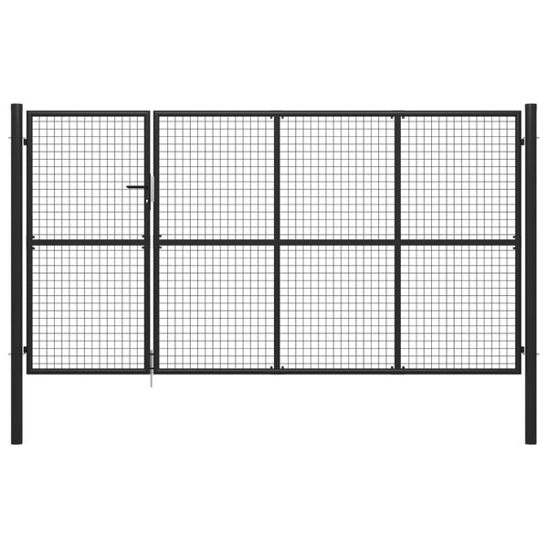vidaXL Portail de jardin Acier 350 x 100 cm Anthracite