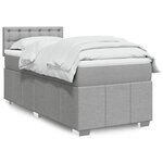 vidaXL Sommier à lattes de lit avec matelas gris clair 80x200 cm tissu