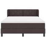 vidaXL Lit boxspring avec matelas Marron foncé 160 x 200 cm tissu