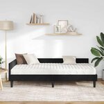 vidaXL Cadre de lit d'angle avec matelas 2 pc Noir 100 x 200 cm