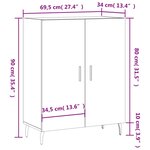 vidaXL Buffet sonoma gris 69 5x34x90 cm bois d'ingénierie