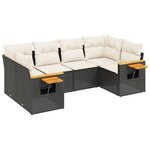 vidaXL Salon de jardin 6 Pièces avec coussins noir résine tressée
