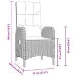 vidaXL Ensemble de jardin de 7 pièces Rattan Poly Noir