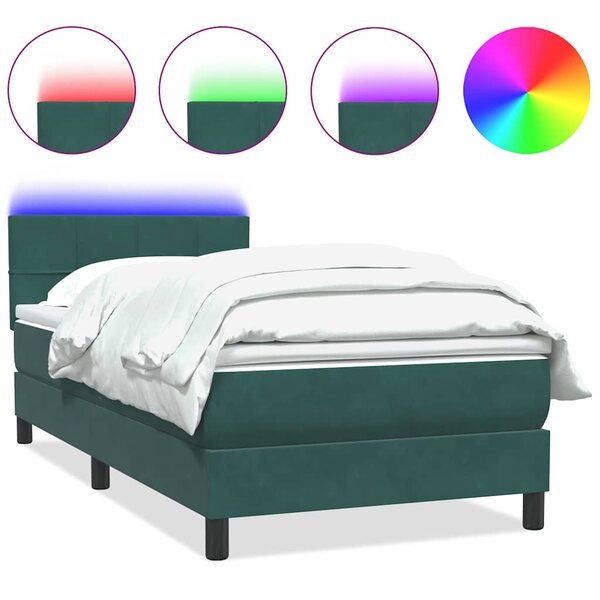 vidaXL Sommier à lattes de lit et matelas vert foncé 80x220 cm velours