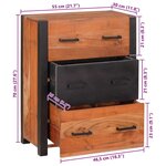 vidaXL Buffet 3 Pièces Marron 110 x 30 x 75 cm Bois d'acacia massif
