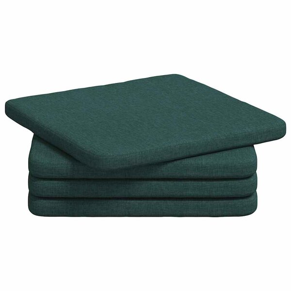 vidaXL Coussins de siège 4 Pièces Vert foncé 40 x 40 x 3 cm tissu