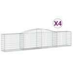 vidaXL Paniers à gabions arqués 4 Pièces 400x50x80/100 cm Fer galvanisé
