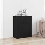 vidaXL Buffet noir 60x30x75 cm bois d'ingénierie