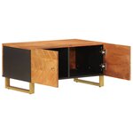 vidaXL Table basse marron et noir 80x50x40 cm bois de massif manguier