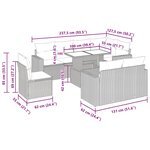 vidaXL Salon de jardin avec coussins 9 Pièces beige résine tressée
