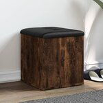 vidaXL Banc de rangement chêne fumé 42x42x45 cm bois d'ingénierie