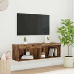 vidaXL Ensemble meuble TV Montage mural Bois Ancien 100 x 30 x 30 cm