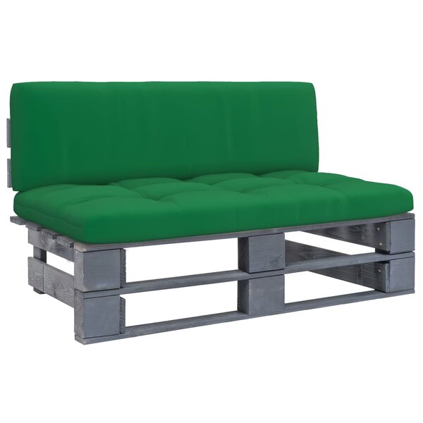 vidaXL Canapé central palette de jardin Gris Bois de pin imprégné