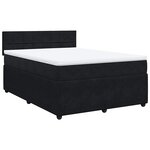 vidaXL Sommier à lattes de lit et matelas Noir 160x200 cm Velours