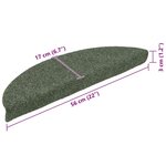 vidaXL Tapis d'escalier autocollants 20 pièces 56 x 17 x 3 cm Vert Demi-rond