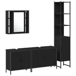 vidaXL Ensemble de meubles de salle de bain 4 pièces en bois d'ingénierie chêne noir