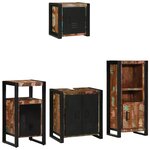 vidaXL Ensemble de mobilier de salle de bain avec étagère avec stockage avec porte 4 Pièces