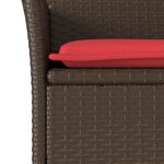 vidaXL Chaises de jardin avec coussins lot de 2 marron résine tressée