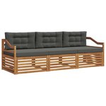 vidaXL Ensemble de canapés d'extérieur 3 pc Naturel et Anthracite