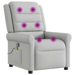 vidaXL Fauteuil de massage inclinable gris nuage tissu