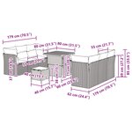 vidaXL Ensemble de canapé de jardin avec coussin 9 Pièces Noir polyrotin