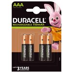 Blister de 4 accus rechargeables 1 2V AAA HR3 750mAh DURACELL
