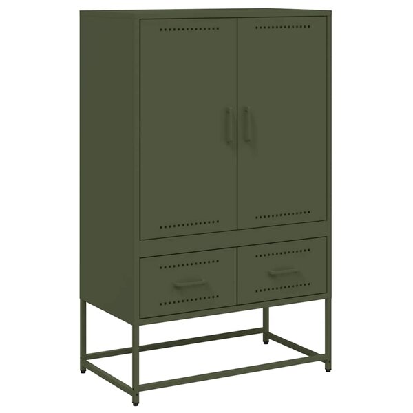 vidaXL Buffet haut vert olive 68x39 x111 5 cm acier