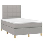 vidaXL Sommier à lattes de lit matelas et LED Gris clair 120x200 cm