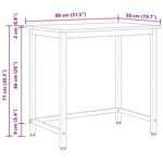 vidaXL table Naturel 80 x 50 x 77 cm Bois d'ingénierie et acier