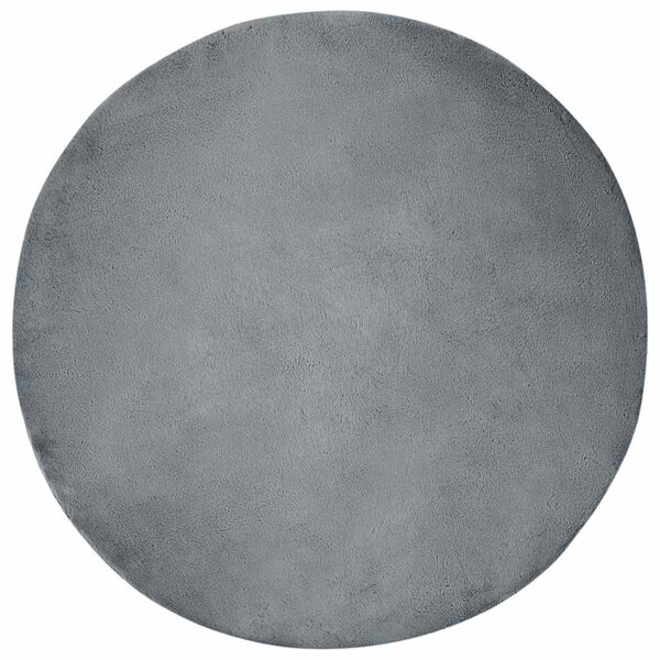 vidaXL Tapis en Fourrure Synthétique de Lapin Anthracite Ø 160 cm