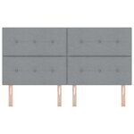 vidaXL Tête de lit LED avec bandes LED Gris clair 180 cm tissu