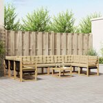 vidaXL Ensemble de canapés d'extérieur 11 Pièces Blanc et Beige