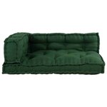 vidaXL Coussin de canapé sur palette Vert tissu