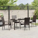 vidaXL Ensemble de salle à manger pour jardin 5 Pièces Marron Poly rotin