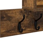 vidaXL Porte-manteau mural avec étagère Chêne fumé 100 x 12 x 43 5 cm