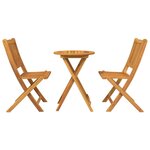 vidaXL Ensemble bistro de jardin 3 Pièces Marron Bois d'acacia massif