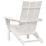 vidaXL Chaise Adirondack pliable blanche 74 5 x 80 5 x 90 cm en HDPE