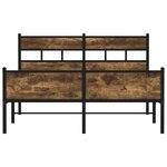 vidaXL Cadre de lit sans matelas chêne fumé 140x200 cm bois ingénierie