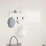 vidaXL Porte-manteau mural Blanc 90 x 10 x 50 cm Bois d'ingénierie