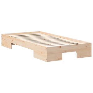 vidaXL Cadre de lit surélevé Marron 100 x 200 cm Bois massif en pin