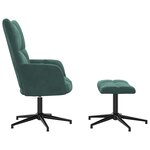 vidaXL Chaise de relaxation avec tabouret Vert foncé Velours