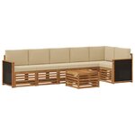 vidaXL Ensemble de canapé d'angle avec coussin 6 Pièces Naturel