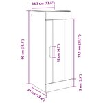 vidaXL Meuble mural Chêne artisanal 34 5 x 34 x 90 cm