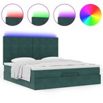 VidaXL Cadre de lit ottoman avec matelas vert foncé 180x200cm velours