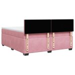 vidaXL Sommier à lattes de lit avec matelas Rose 200x200 cm Velours