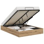 vidaXL Cadre de lit ottoman avec stockage Chêne artisanal 135 x 190 cm